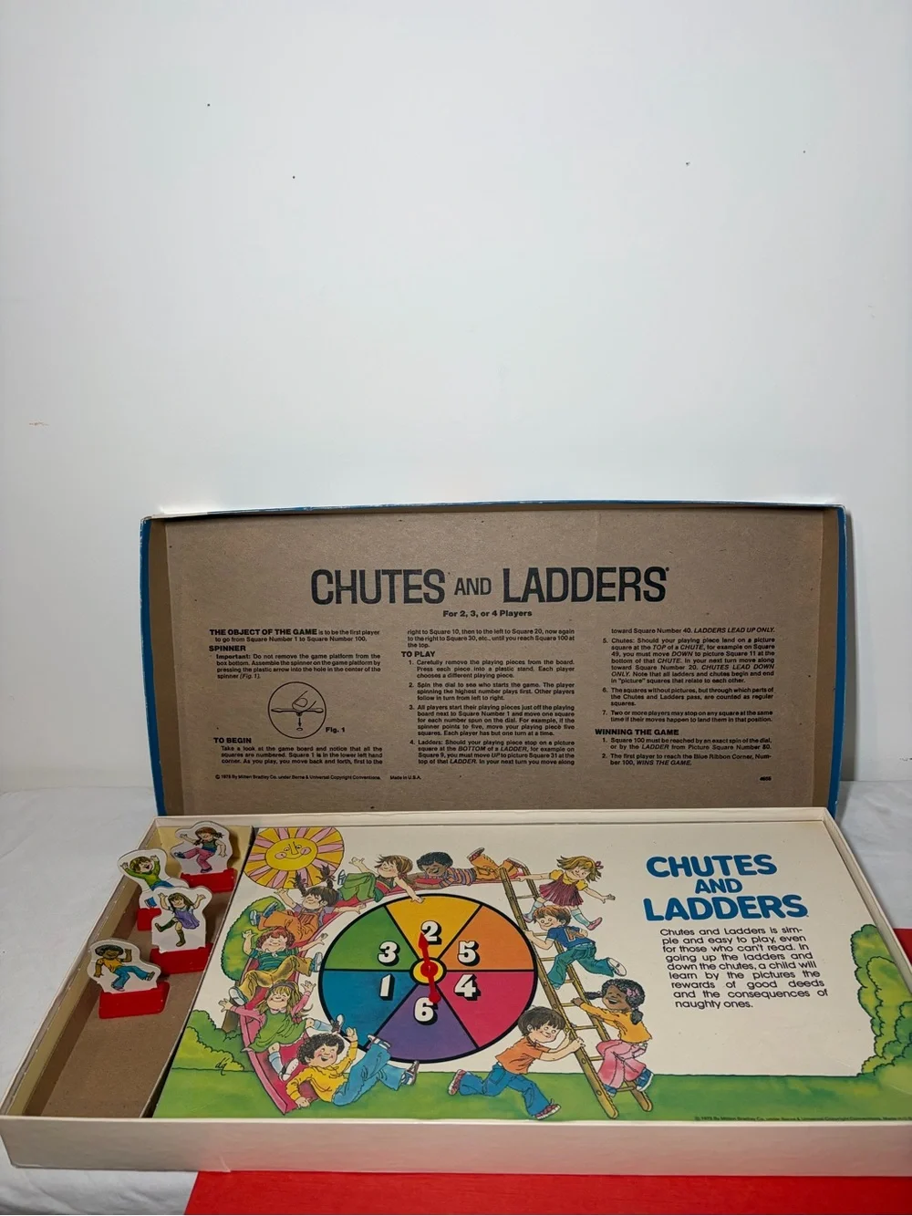 Vintage Chutes and Ladders Kids Board Game - Classic White Box